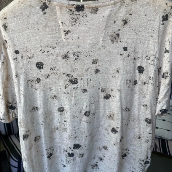 John Varvatos - linen Light Beige Speckled Short Sleeve Tee - Picture 7 of 8